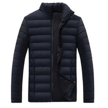 Load image into Gallery viewer, New Men Winter Warm Out Wear Large size men's long sleeve stand collar cotton business casual zipper warm cotton jacket