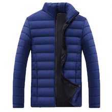 Load image into Gallery viewer, New Men Winter Warm Out Wear Large size men&#39;s long sleeve stand collar cotton business casual zipper warm cotton jacket
